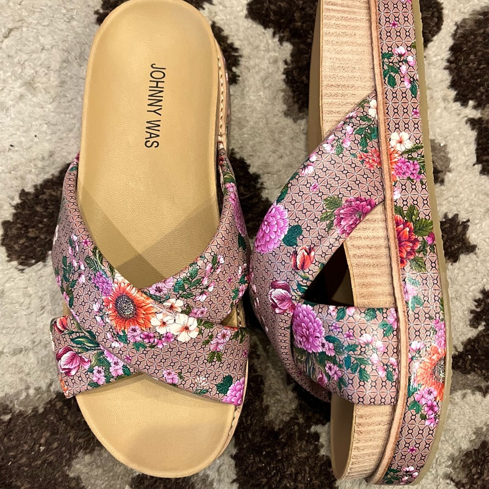 New with bag Johnny Was Jenna X sandals. Retailed for $248
